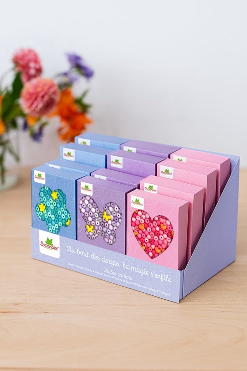 Sycomore Les Perles -XS Boîte perles bois - Display de 12 pcs.