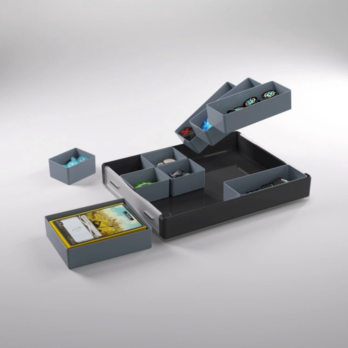 Gamegenic token box zwart - bordspel organizer voor kaarten en dobbelstenen.