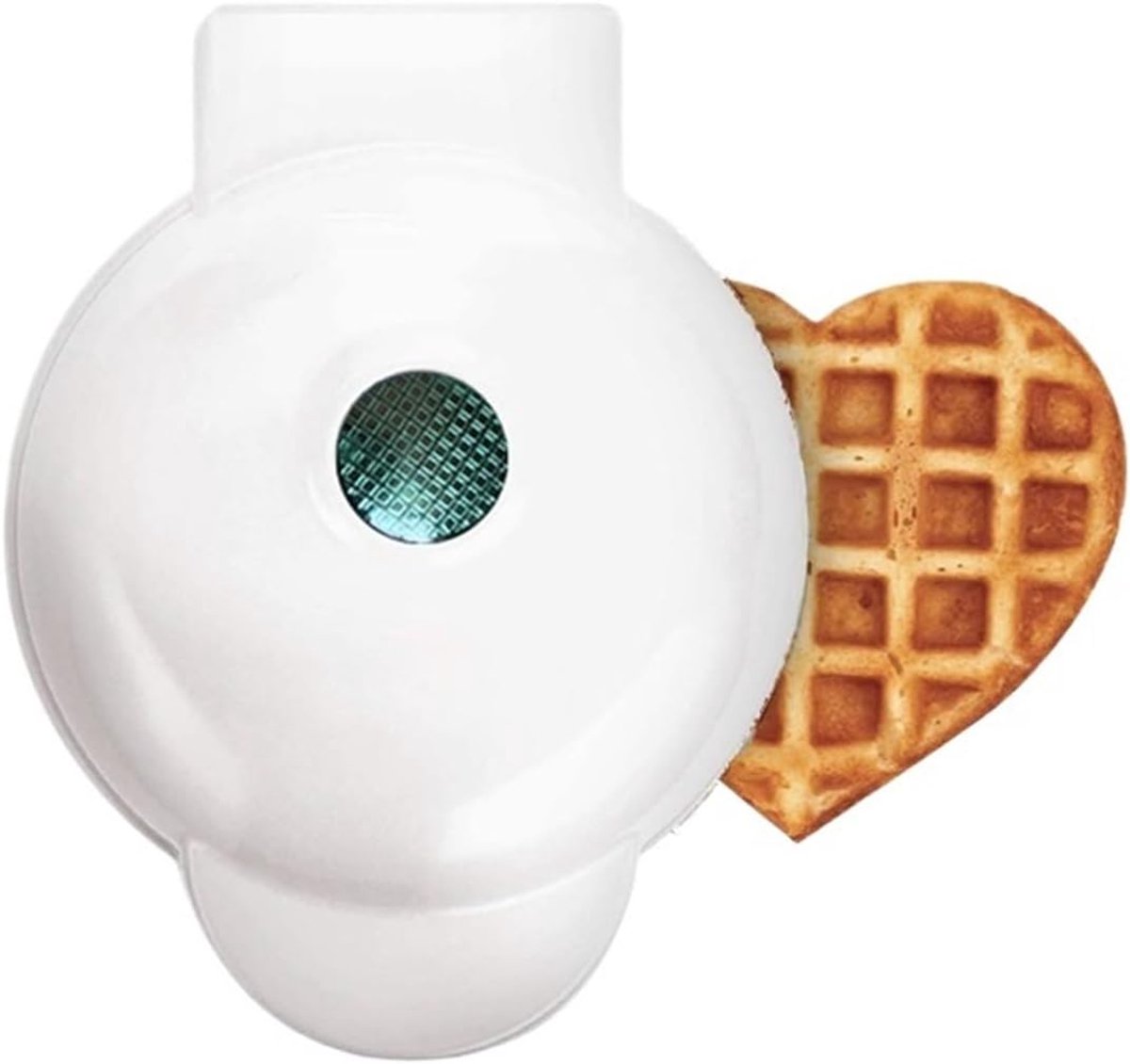 Mini Wafelmaker Keukenapparaat Kinderen Ontbijt Maken Snelle Gelijkmatige Verwarming Compact Ontwerp Wit Hart