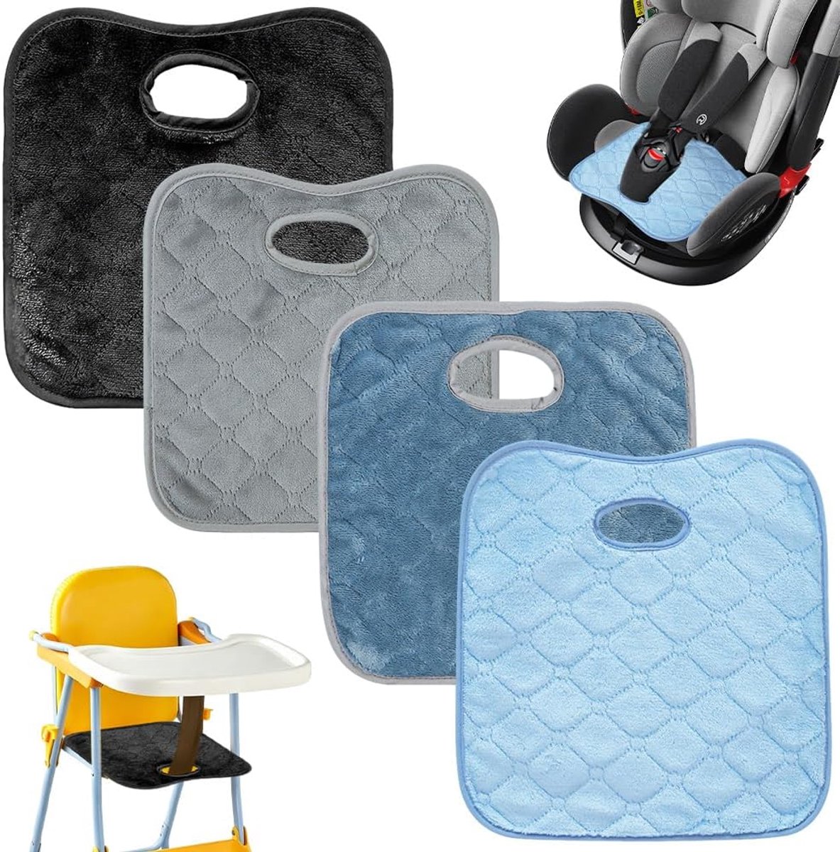 4 stuks - Autostoelbeschermer - kinderstoel verkleiner - stoel kussen - 32×30cm - Babyzitje kussenset - voor autostoelen, kinderwagens, hoge - voor Potjestraining
