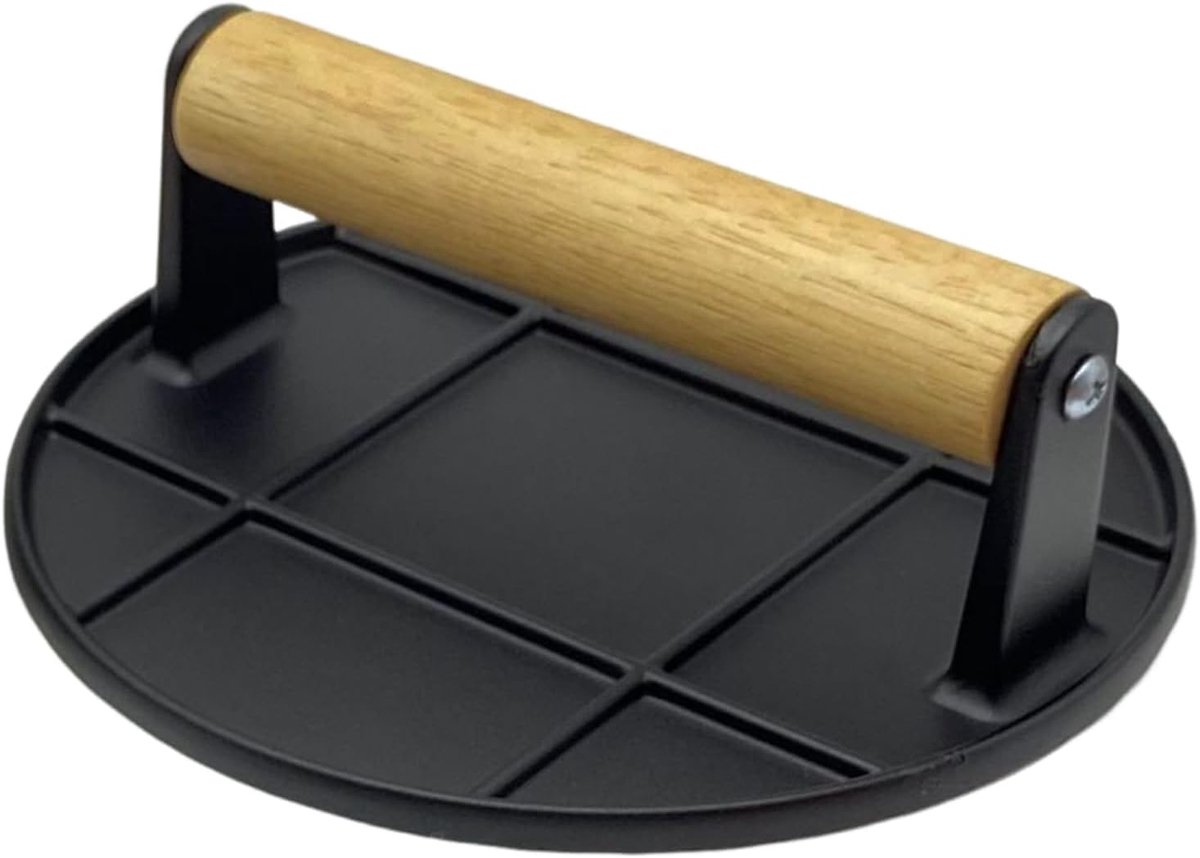 Burgerpers - Vleespers Grill - Hamburgers Maken - Hittebestendig Handvat - 16.5 cm - Zwart