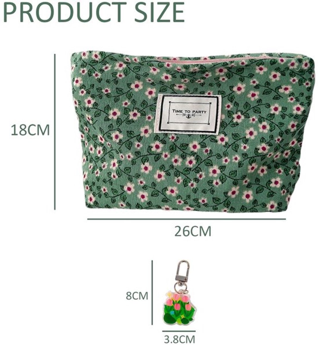 Solidchoice - Dailygoody - Draagbare make-uptas - Toilettas met bloemenpatroon