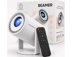 Organess Beamer - Home Cinema - 8k ondersteunend - Projector - besturingssysteem 14.0 - Projector Scherm - Wit