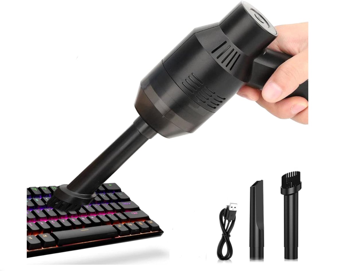 Toetsenbordstofzuiger voor Computer – Mini Oplaadbare Krachtige Stofzuiger – Draagbare Draadloze Stofzuiger – Beste Reinigingshulpmiddel – Geschikt voor Stof, Kruimels – Geschikt voor Laptop, Auto