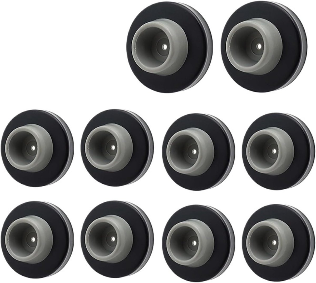 Deurstopper - Deur Buffer - Muur Beschermen - Roestvrij Staal - 57 mm Basis - Zwart
