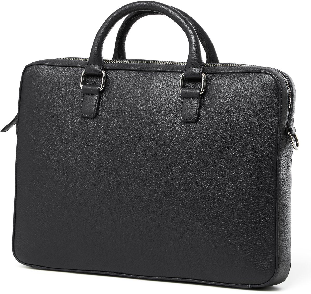 Vancouver | Zwarte leren laptoptas
