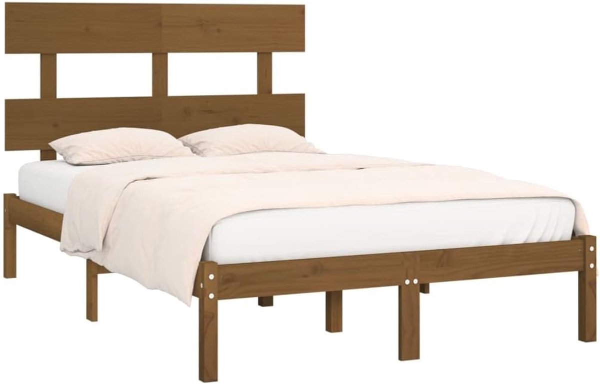 Bedframe massief hout - Ledikant tweepersoons - Slaapkamer inrichting - Stevig stabiel frame - 200x200 cm - Honingbruin