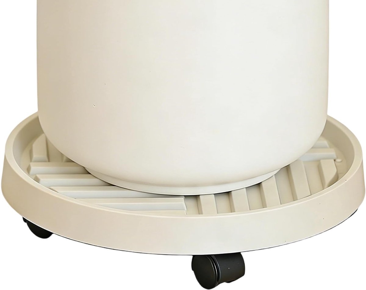 Plantenstandaard op wielen - Bloempot houder - Planten verplaatsen - Vergrendelbare zwenkwielen - 21 cm diameter - Zwart