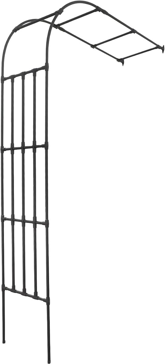 Rozenboog Halfrond - Tuinboog Klimhulp - Planten Steunen - Verzinkt Staal PE-Coating - 150 x 40 x 260 cm - Zwart