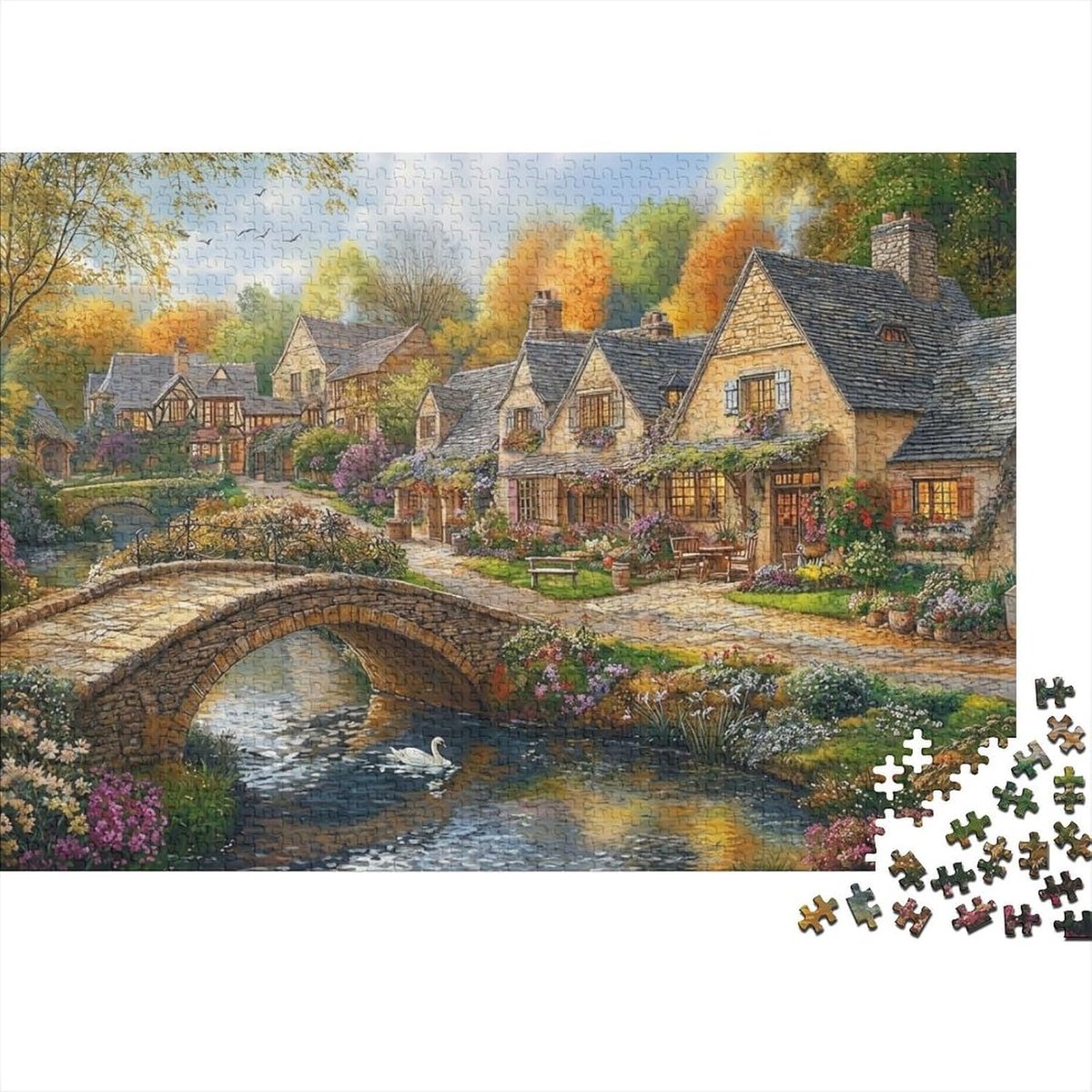 Landschap Puzzel - Papieren Legpuzzel - Ontspanning en Concentratie - 1000 Stukjes - 52 x 38 cm - Stijl 2