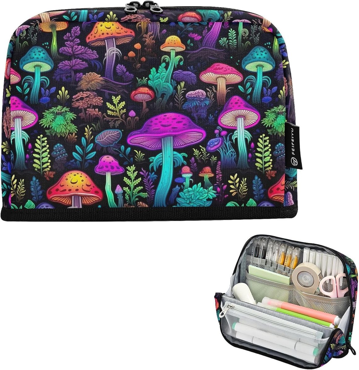 Grote Etui Organizer - Potlood Tas - Bureau Opslag - Magnetisch Staand - 21 x 5 x 15 cm