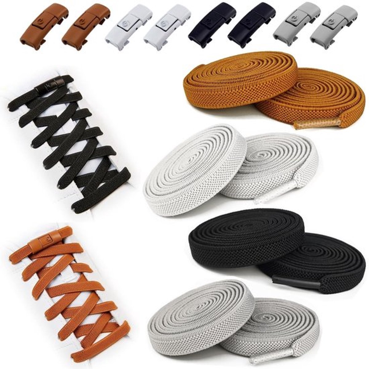 Jhubersproducts - Elastische Schoenveters - Universele Veters - Eenvoudig te