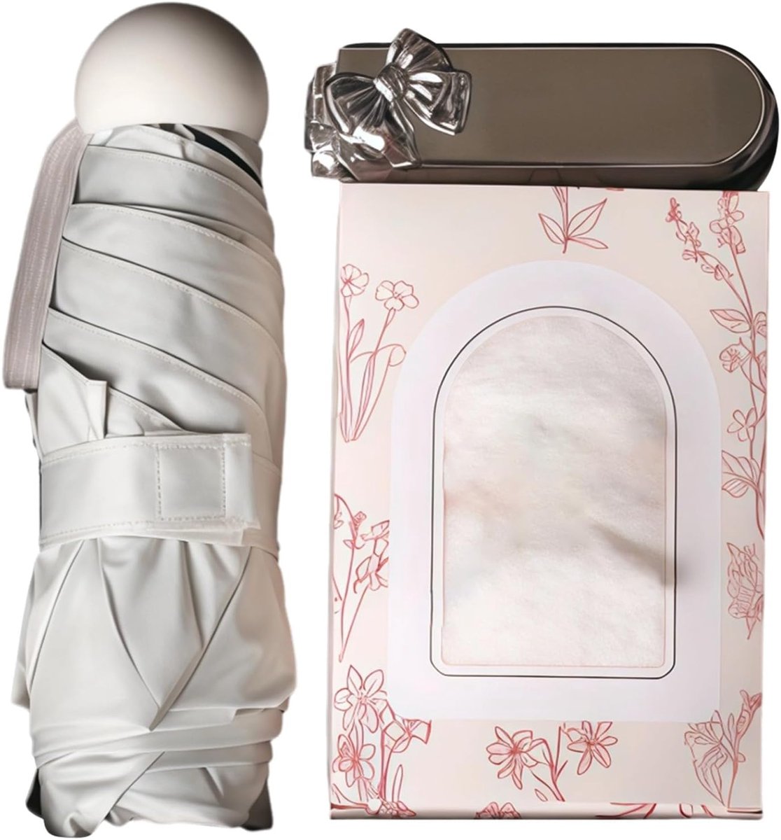 Zilveren cadeauset - Beauty pakket - Reisgemak - Inclusief paraplu kam - 20 x 20 x 9 cm - Zilver