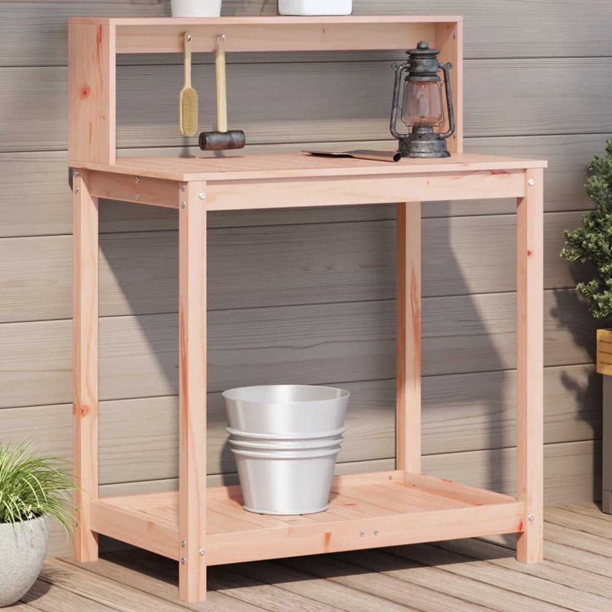 Houten Plantentafel - Bloementafel Tuin - Planten Presenteren - Massief Douglas Hout - 825 x 50 x 1095 cm - Bruin