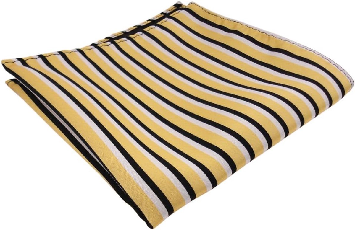 Zakdoek Heren - Accessoire Stijlvol - Feestelijke Gelegenheid - Goud Zwart Wit - 31.6 x 15.8 cm - Goud Zwart