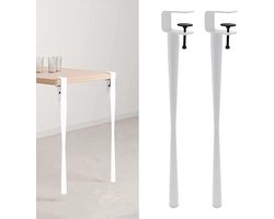 Metalen tafelpoten - Set van vier - Meubels maken - Afneembaar F-design - 76 cm - Wit