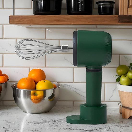 Elektrische mixer - Handmixer draadloos - Bakken en koken - Drie snelheden - 9.5x10x9.5 cm - Wit — afbeelding 3