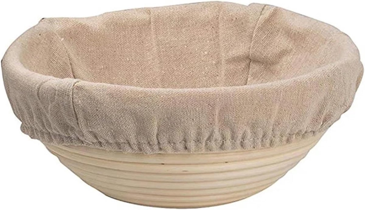 Broodrijsmand - Rotan mand - Brood bakken - Ambachtelijke structuur - 20x8 cm - Houtkleur