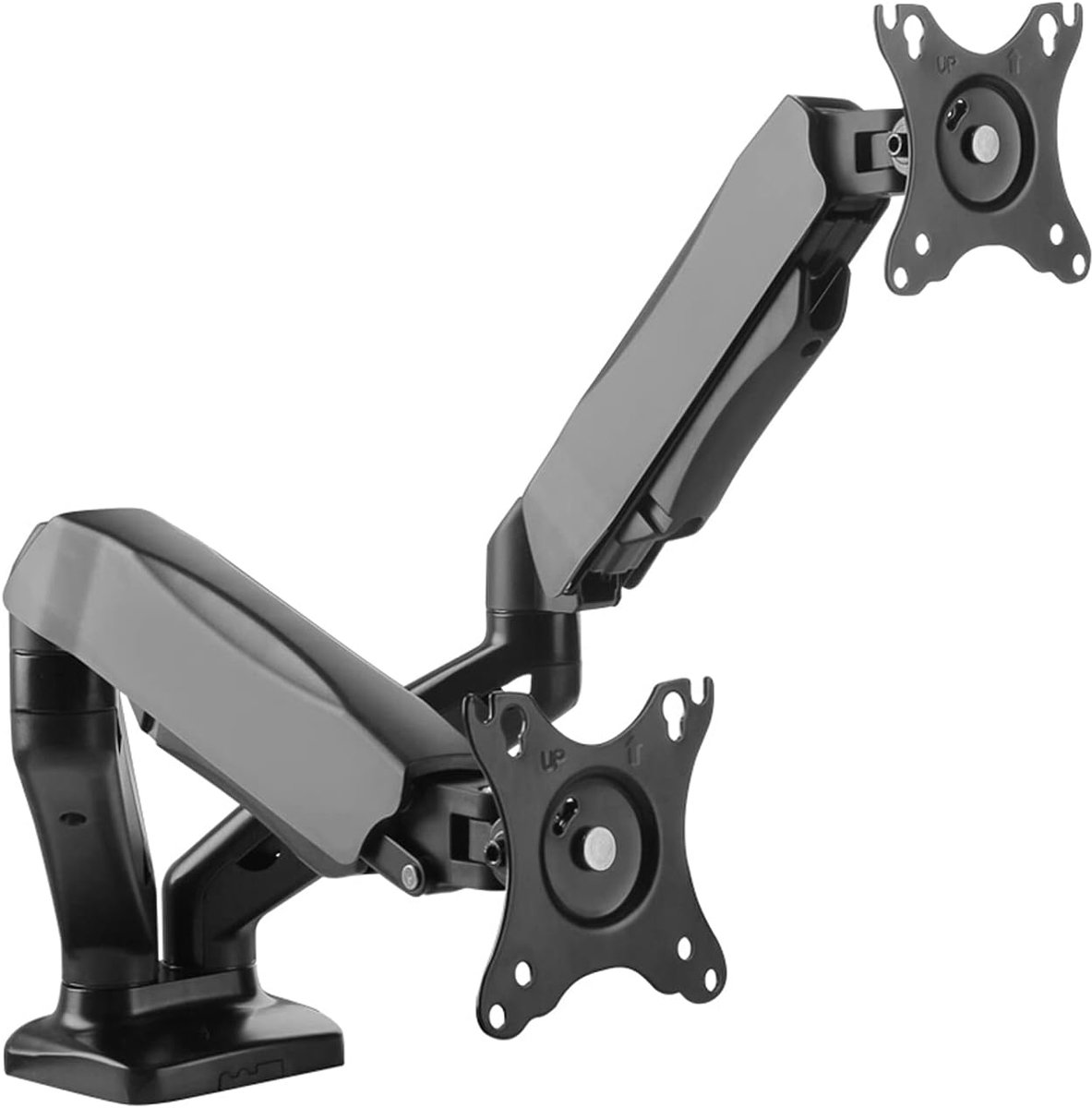 Dubbele Monitorarm - Bureauhouder - Ergonomisch Werken - Gasveer Verstelbaar - 17-32 Inch - Zwart