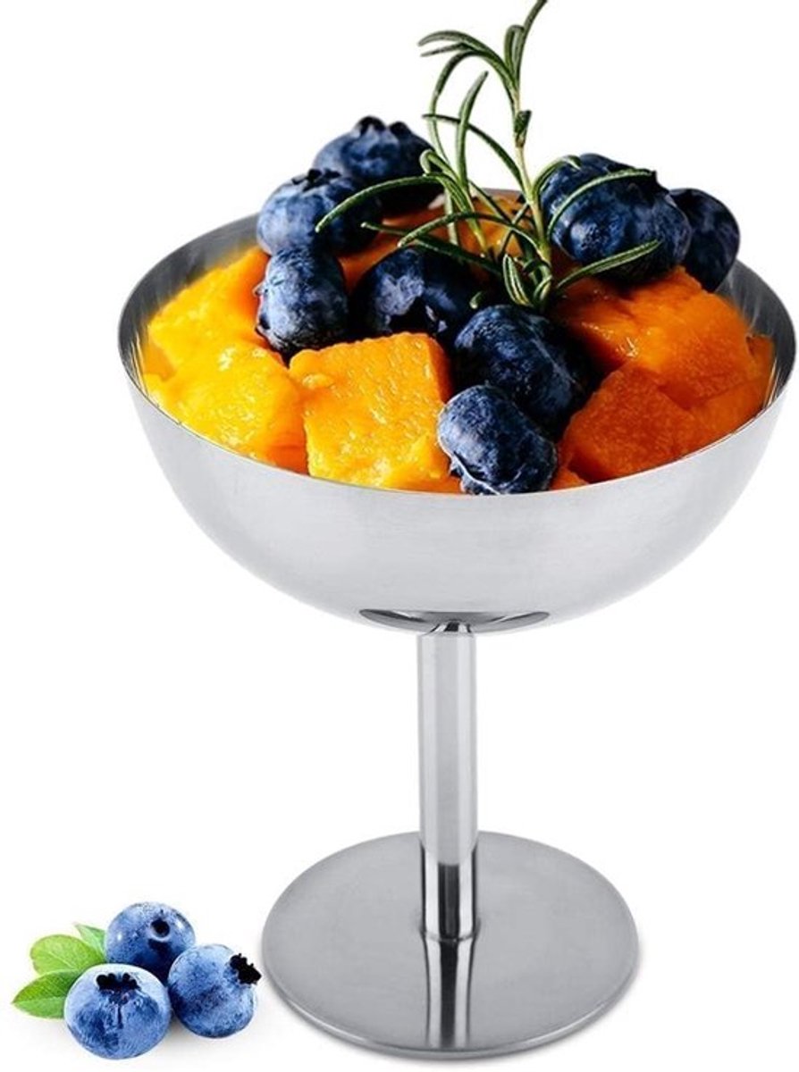 Allecto - Ijs Kopjes - Rvs Ijs Kommen - Elegante Dessert Schotel