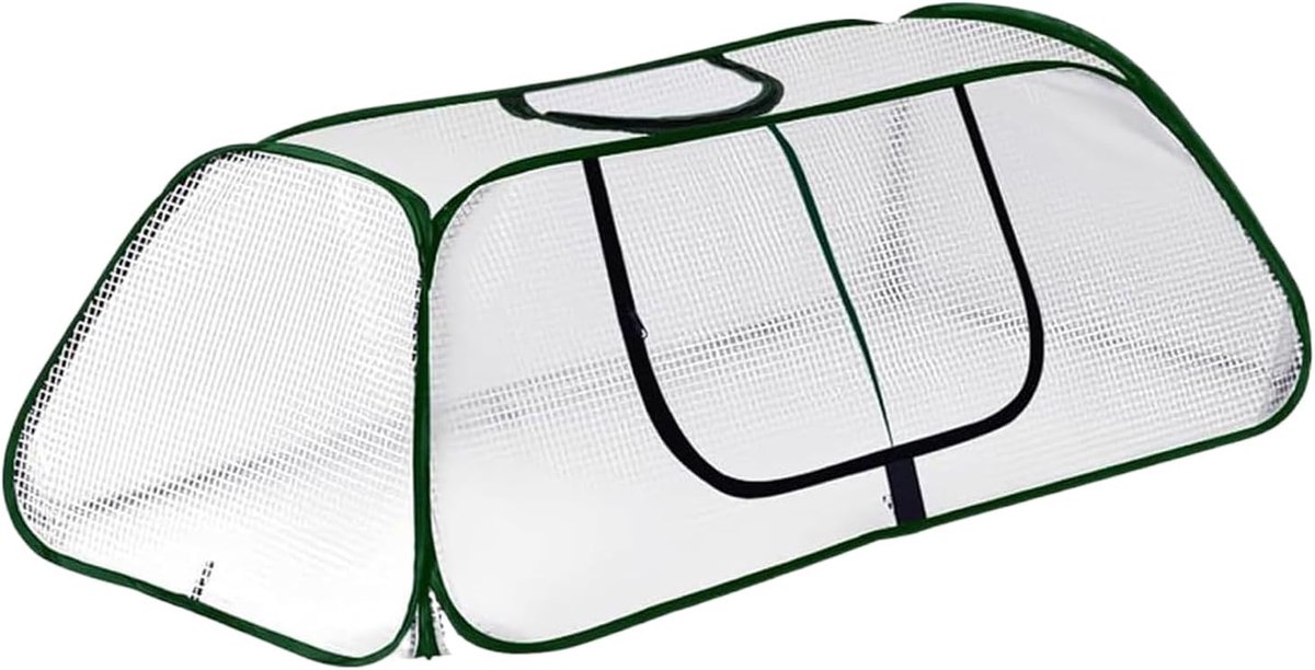 Kweekkas Met Deur - Plantenkas Beschermhoes - Planten Beschermen - Windbestendig Stabiel Frame - 115x55x45 cm - Groen