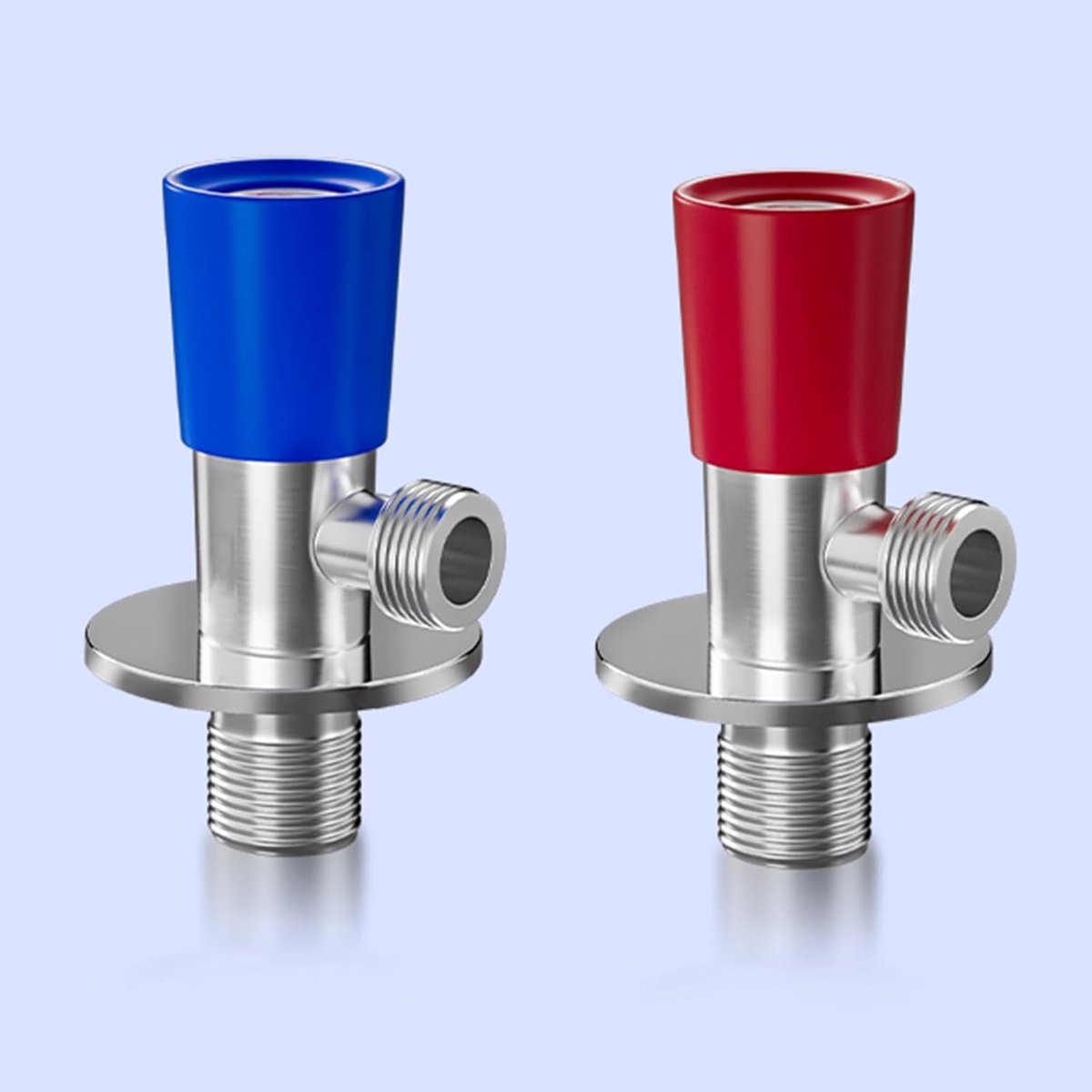 Roestvrijstalen Hoekventiel - Waterkraan Ventiel - Badkamer Kranen - Keramische Klepkern - 1/2 Inch - Geborsteld