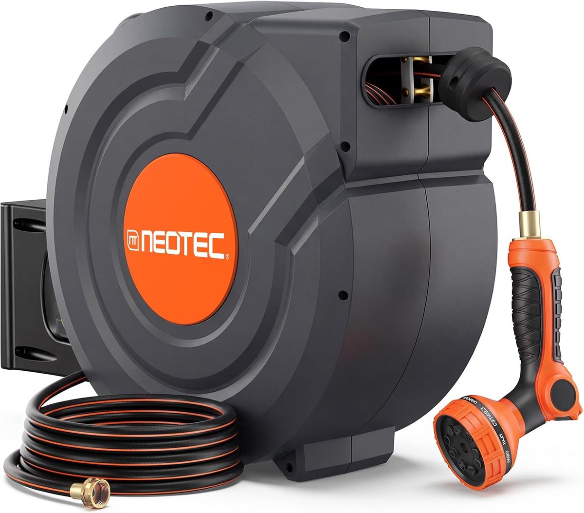 Intrekbare Tuinslang - Waterslang Haspen - Tuin Bewateren - Automatische Terugspoeling - 30 Meter - Grijs