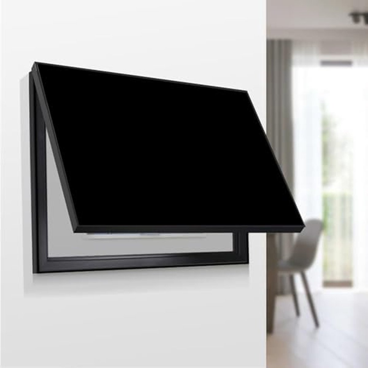 Meterkast Afdekking - Zekeringkast Paneel - Interieur Decoratie - Scharnierend Ontwerp - Tot 3cm Diep - Zwart