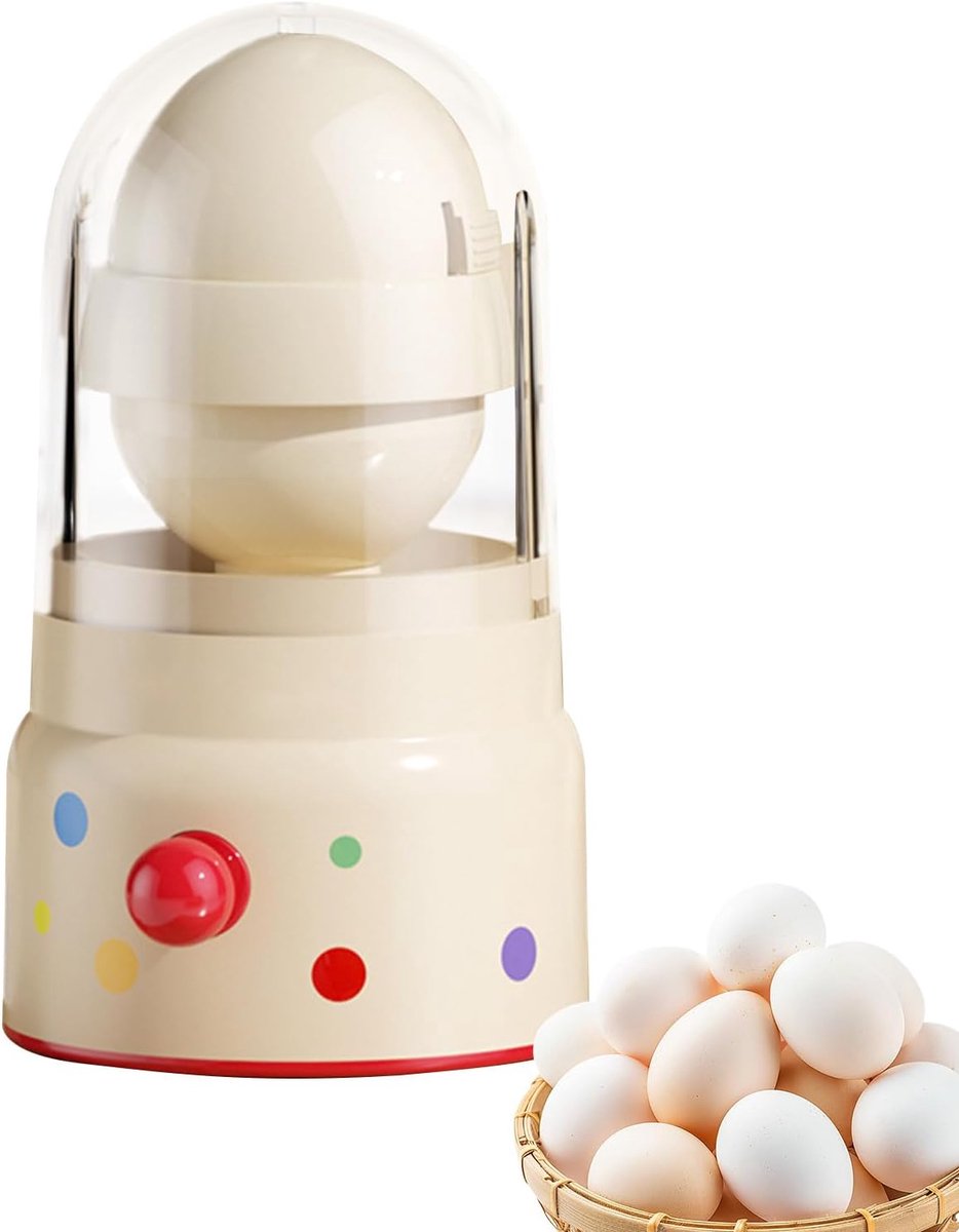 Eierdraaier Handmixer Keuken Gadget Eieren Maken Draagbaar Handmatig 15.5 x 8 cm Crèmekleurig