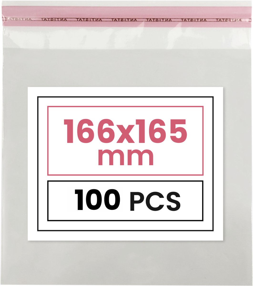 Plastic zakjes met plakstrim - 16,6x16,5 cm - transparant - 100 zakken
