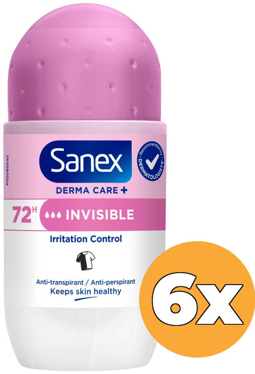 6x Sanex Deoroller Dermo Invisible (6 x 53 ml)