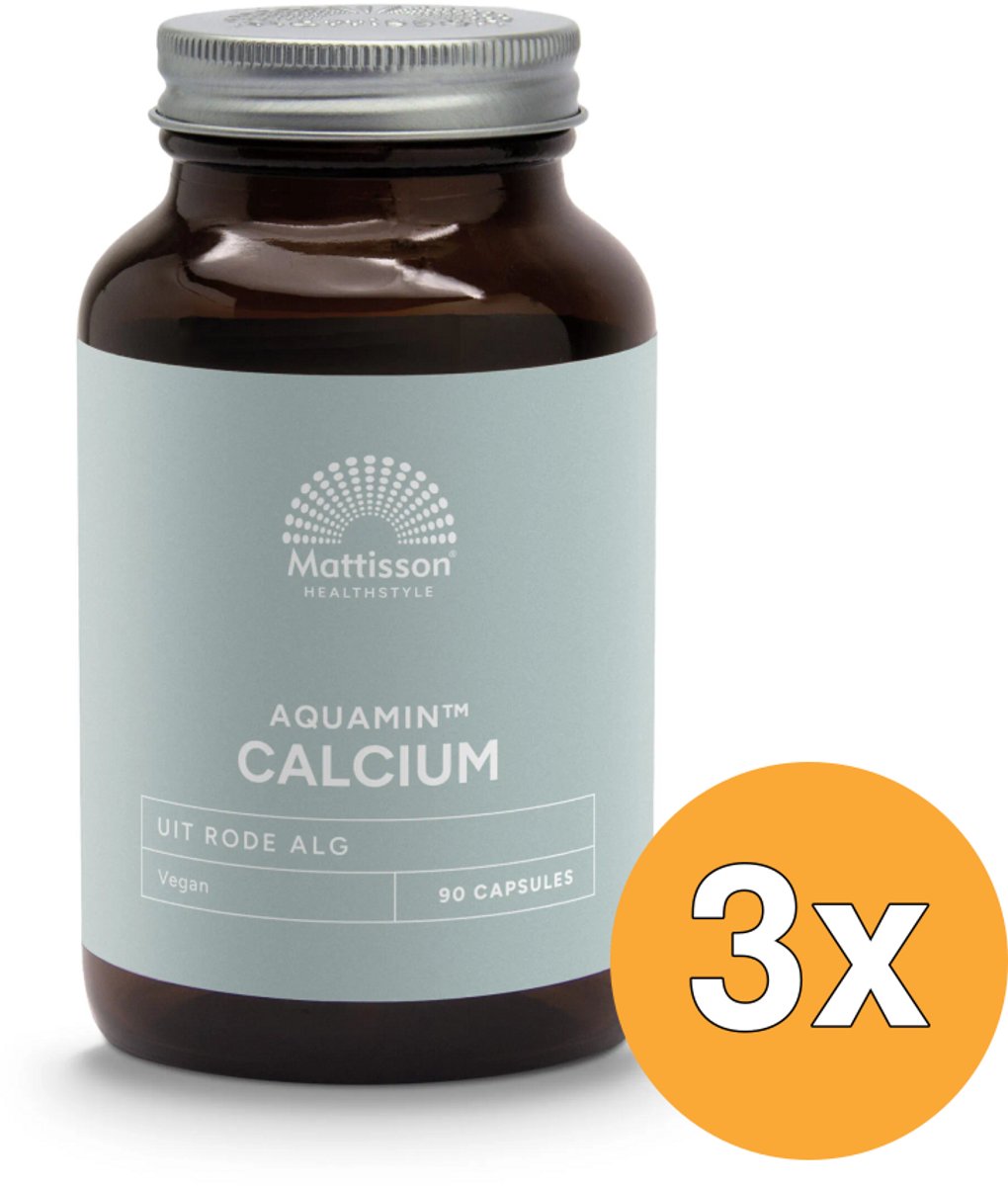 3x Mattisson Vegan Calcium Uit Rode Alg Aquamin Ca (90 vega capsules)
