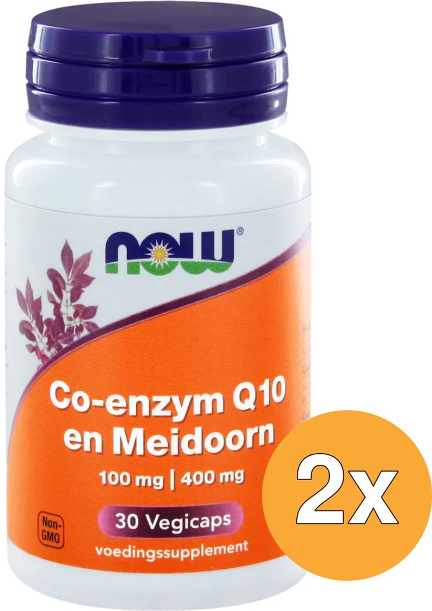 2x Now Co-Q10 100 mg met meidoorn (30 vega capsules)