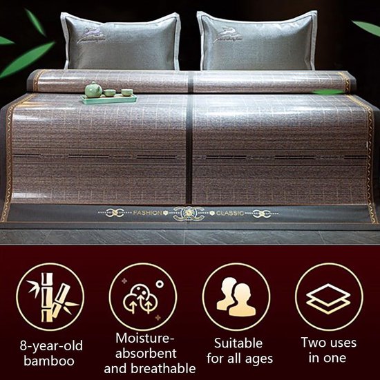 Koelmatras Bamboe - Zomer Kussen - Comfortabel Slapen - Dubbelzijdig Ontwerp - 180x195cm - Naturel — afbeelding 2