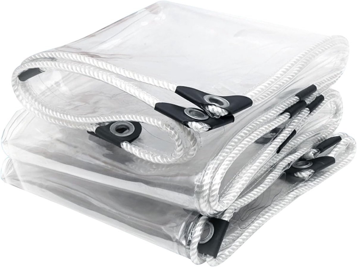 Transparant Dekzeil PVC - Afdekzeil Waterdicht - Bescherming Buiten - Scheurbestendig Materiaal - 1.5 x 1.6m - Transparant