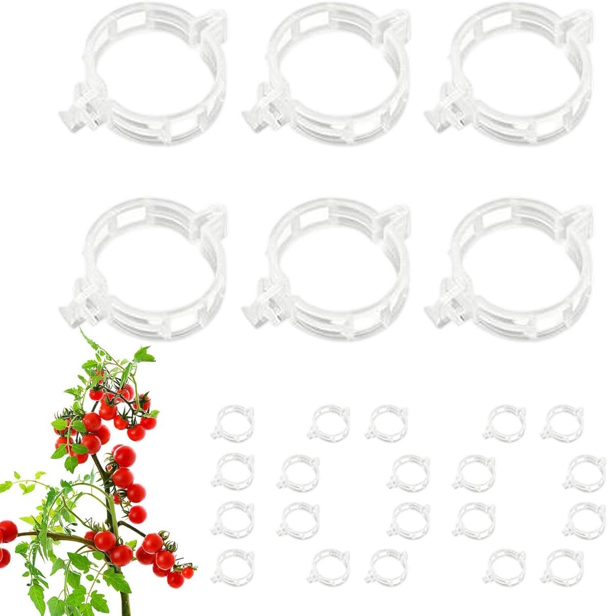 Tomaatklemmen Klimplanten - Plantclips Steunen - Planten Ondersteunen - Snelkoppelingsontwerp - 100 stuks - Groen