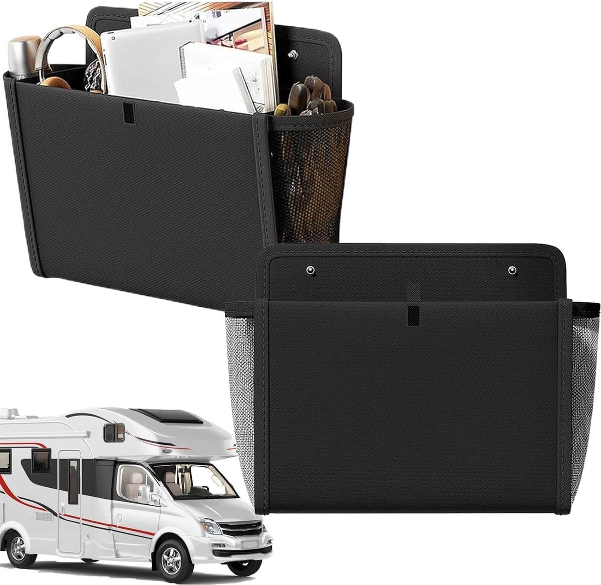 Opbergrek Hangend - Wandzak Organizer - Ruimte Besparen - Opvouwbaar Ontwerp - 33x29x8cm - Zwart