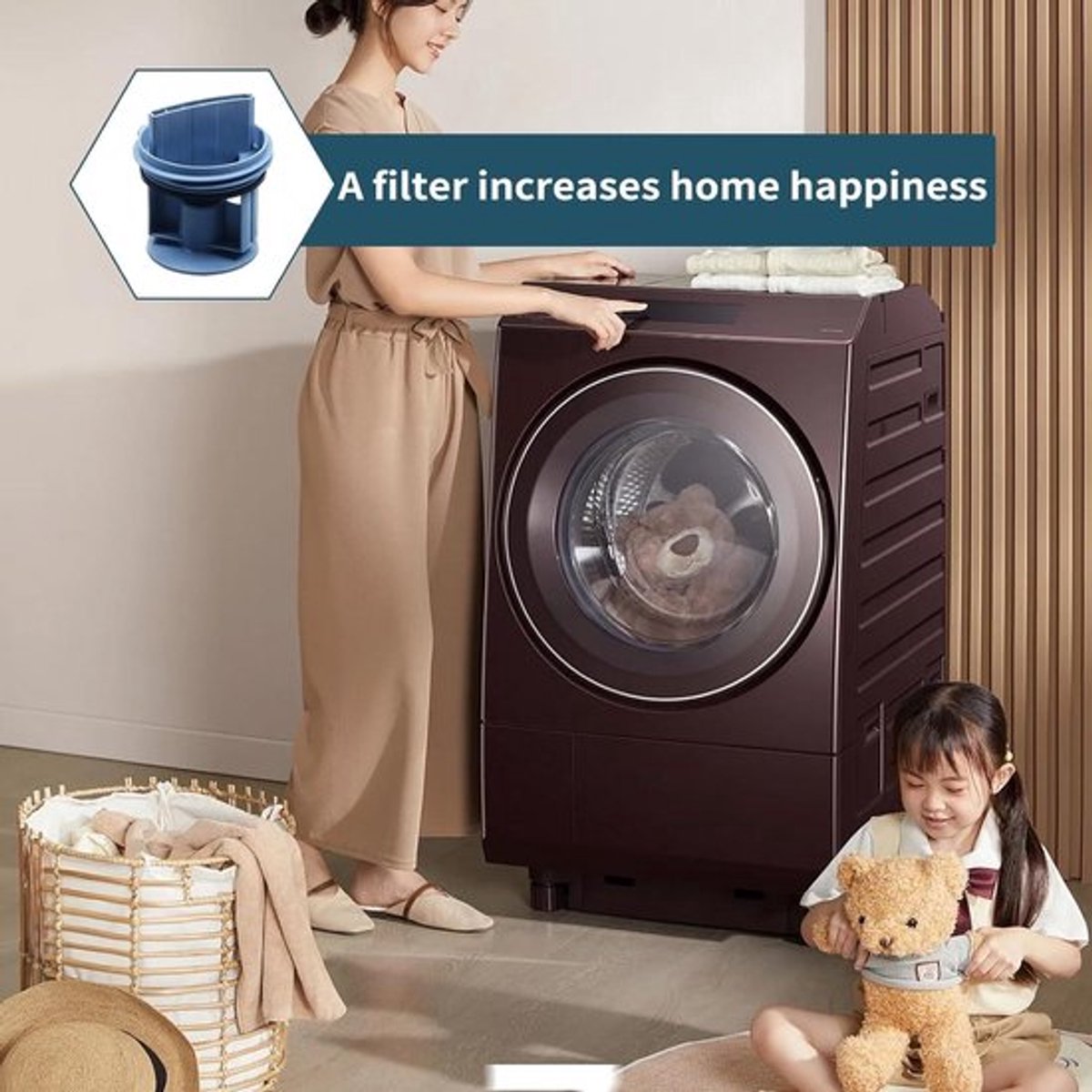 Filterset voor wasmachine van Allecto Plus - pluizen en afvoer