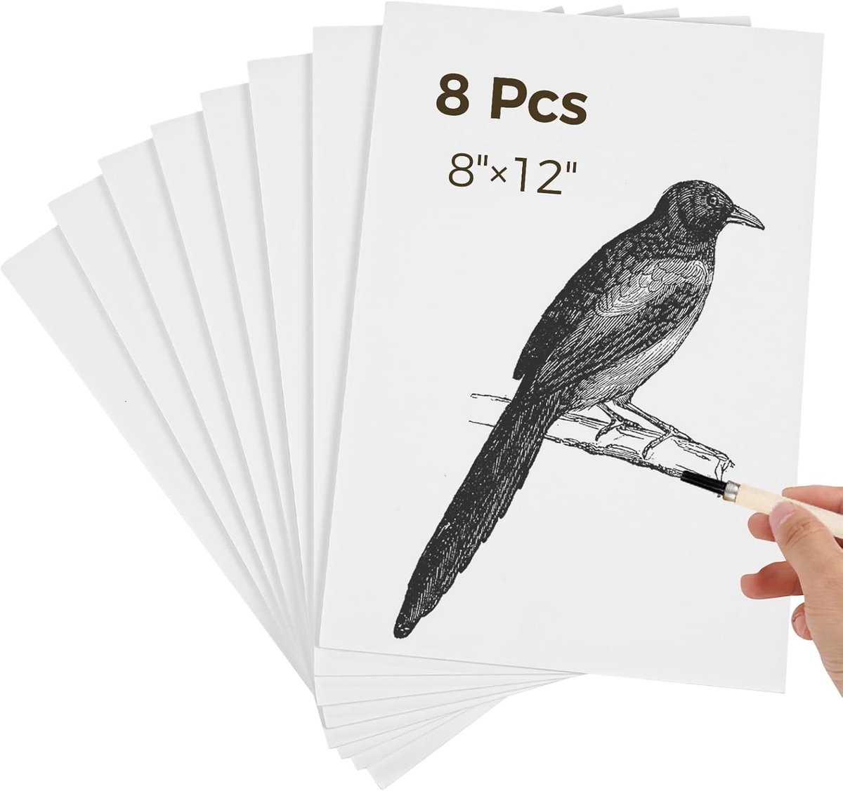 Graveerplaten PVC - Plastic vellen - Ambachtelijk printen - Hoge dichtheid materiaal - 8 A4 stuks - Wit
