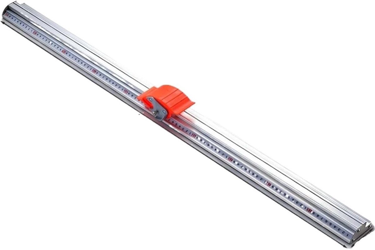 Glijdende Papiersnijder - Snijliniaal Positioneerder - Precisie Snijden - Dubbele Schaalliniaal - 100cm - Aluminium