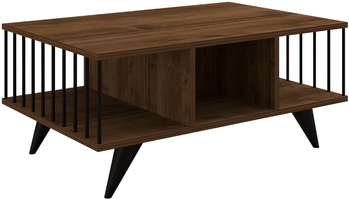 Skye Decor Houten salontafel "Bert" - 90 x 60 x 40 cm - Notelaar Walnoot