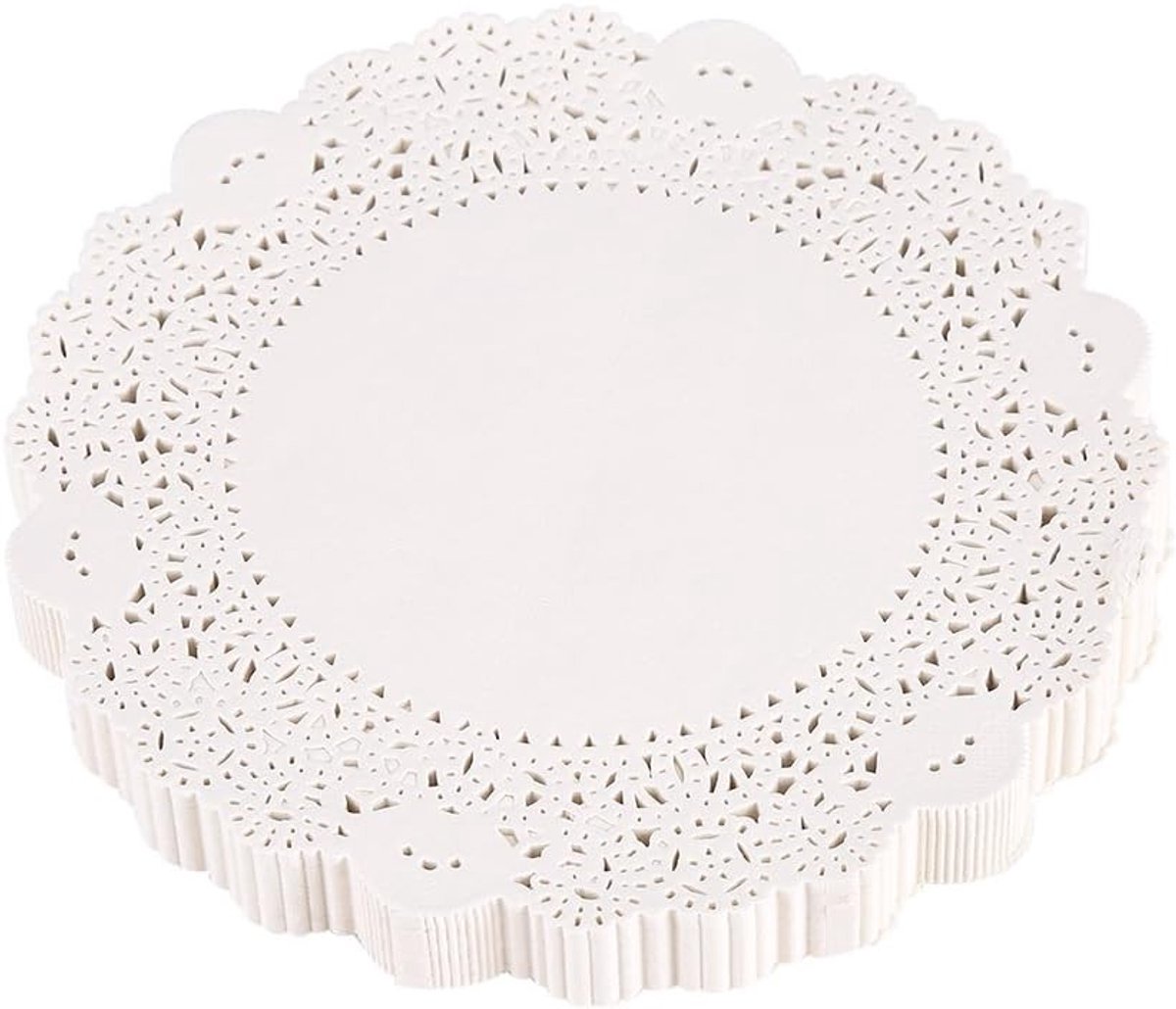 Ronde papieren onderleggers van 180 stuks, wit, voor voedsel, taarten, knutselen en feestdecoratie (10,5 inch)