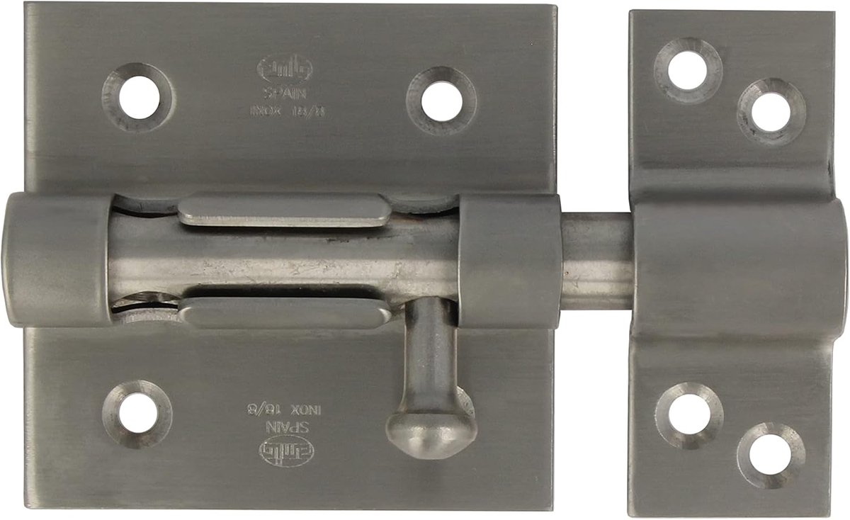 Grendel Deur - Veiligheidssluiting - Extra Beveiliging - Overlap Latch - 70 x 67 mm - Mat Zilver