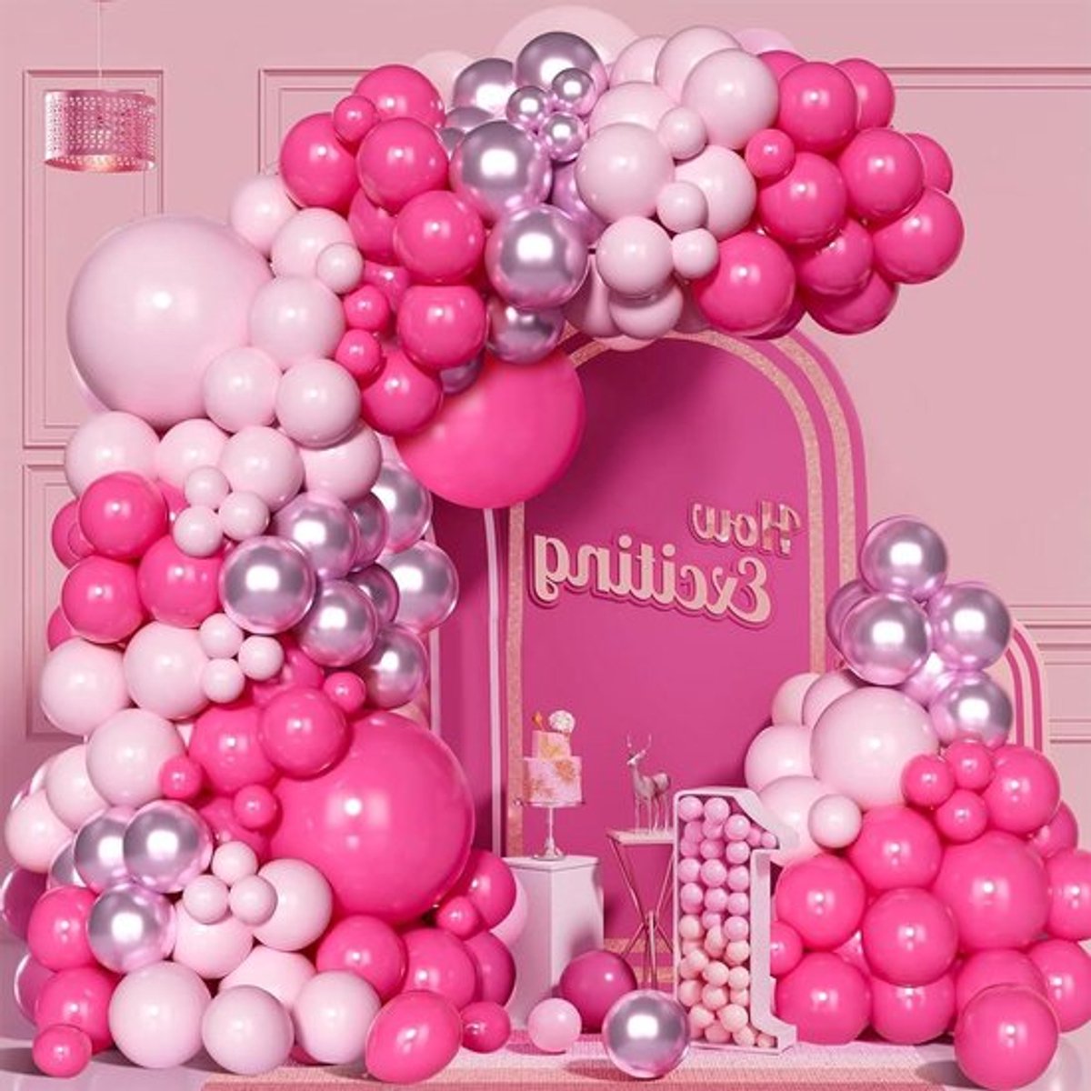 Roze en Felroze Ballonnenboog Set 105 stuks Latex - Allecto Plus