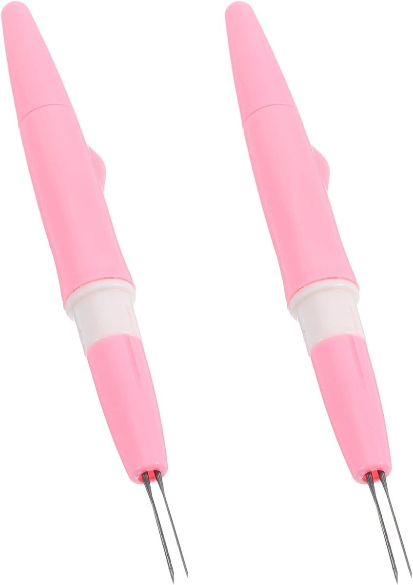 Viltnaald Set - Naaldvilt Gereedschap - Wolvilten Knutselen - Pen Stijl Ontwerp - 2 Stuks - Roze