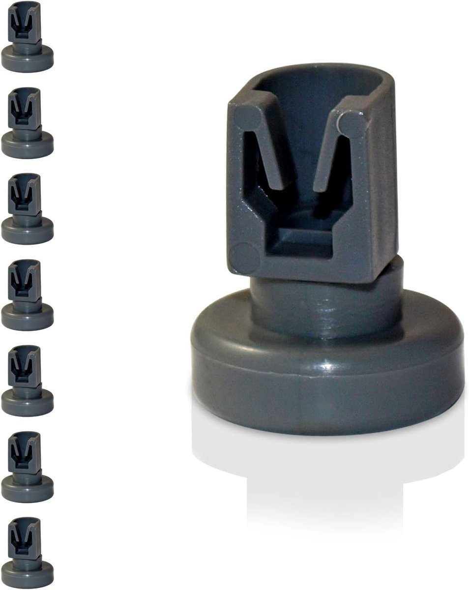 Universele Mandwielen voor Vaatwassers - Donkergrijs - 8 Stuks - Eenvoudige Montage - Voor Diverse Merken