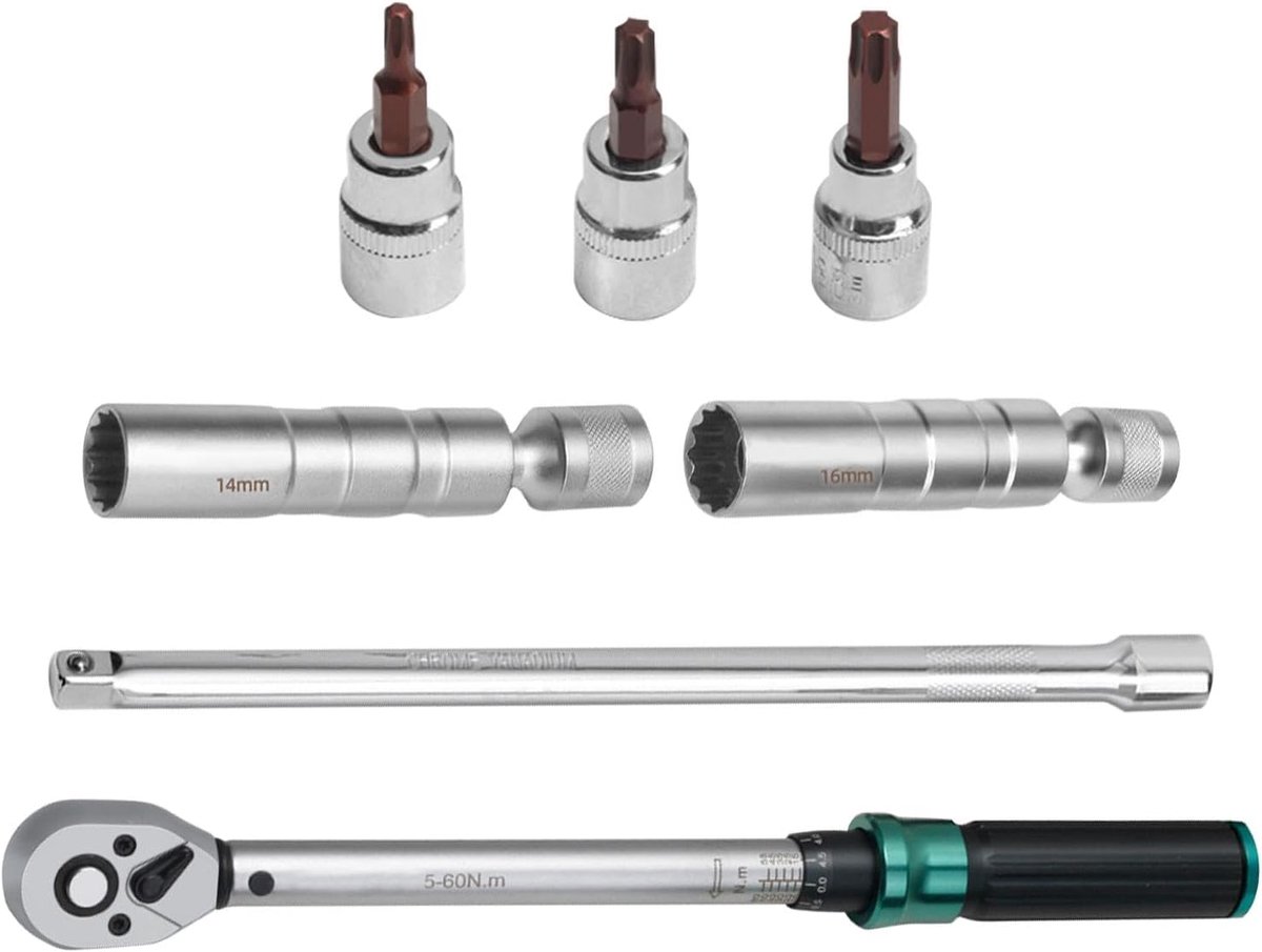 Bougiesleutel Set - Motor Gereedschap - Onderhoud Voertuigen - 360° Draaibaar Magnetisch - 3/8 Inch Aandrijving - Zilverkleurig