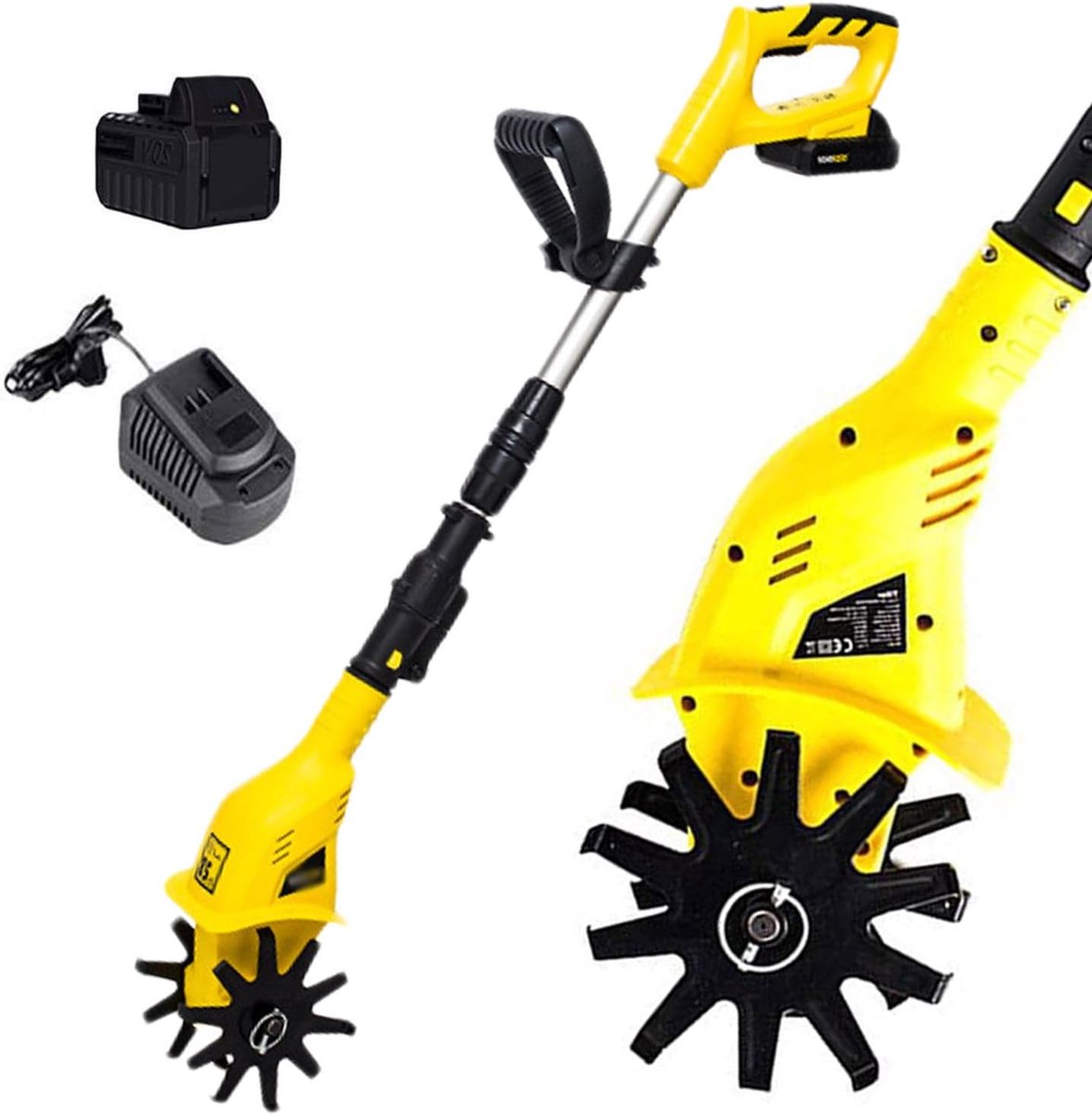 Elektrische Grondwoeler - Hand Cultivator - Tuin Onderhouden - Draadloos Werken - 20V - Zwart