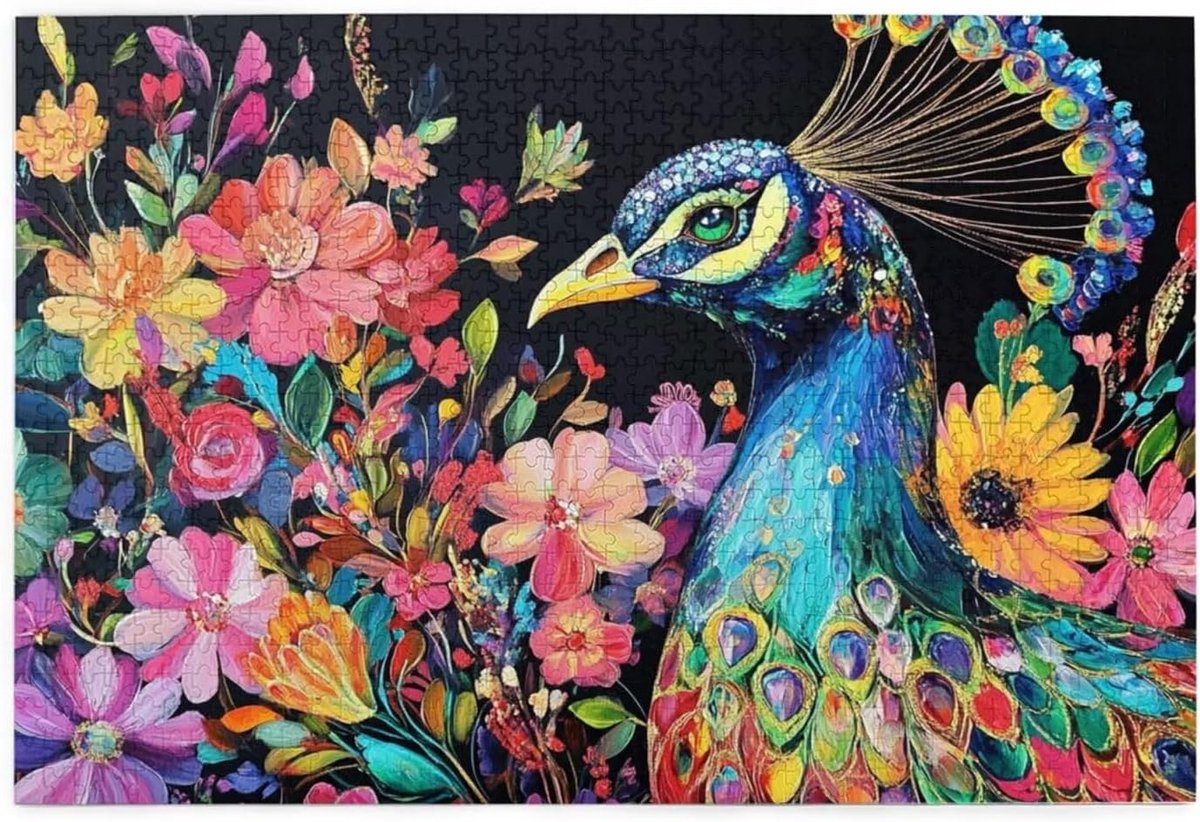 Houten Puzzel - Kleuren Puzzel - Familie Plezier - 5000 Stukjes - 105 x 156 cm - Kleurrijk