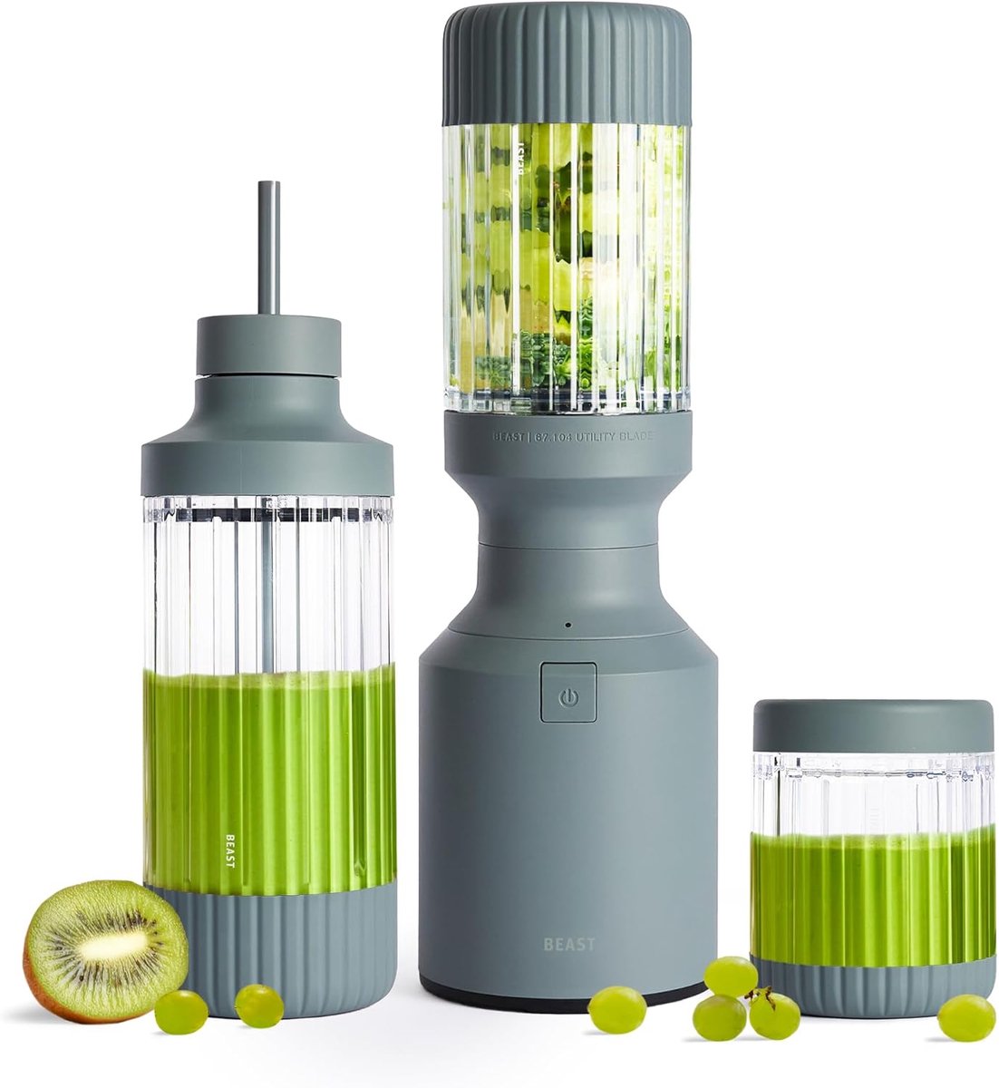 Krachtige Blender - Smoothie Maker - Gezonde Drankjes Maken - Automatische Mixcyclus - 3 Bekers 785ml - Mistgrijs